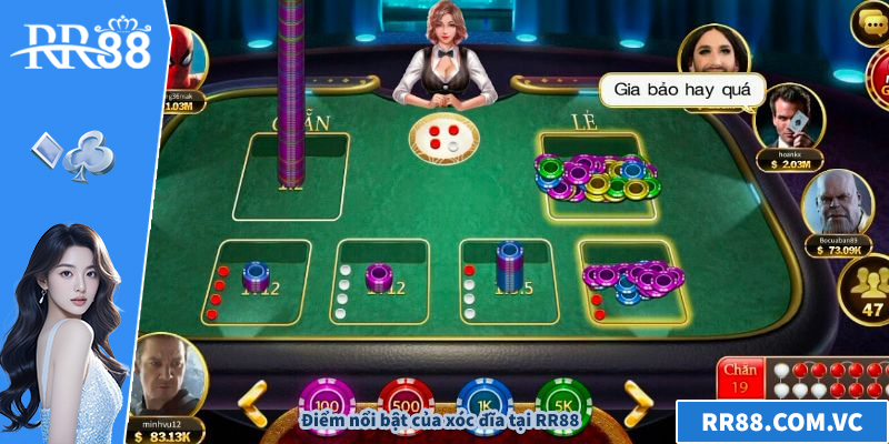 Điểm nổi bật của xóc đĩa tại RR88